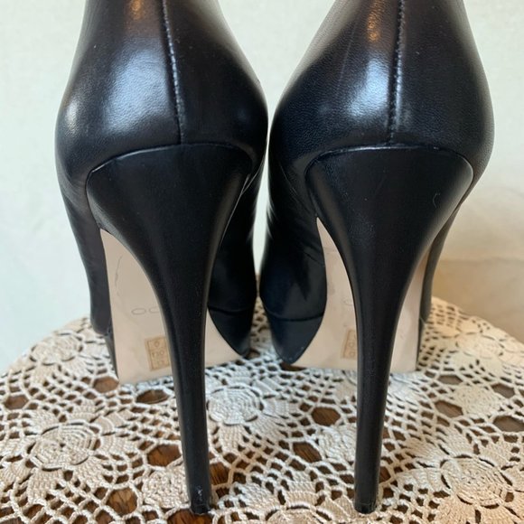 AlDO  black leather platforms heel. - Picture 4 of 7